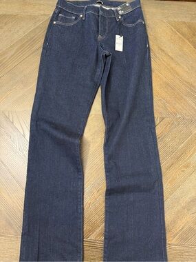 NWT Express Editor Boot Low Rise Jeans in Dark Indigo